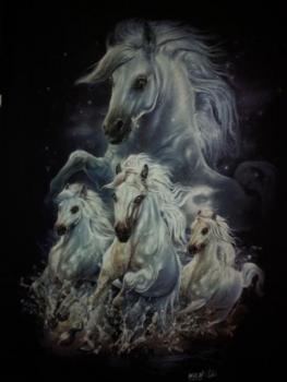 T- Shirt Weiße Pferde